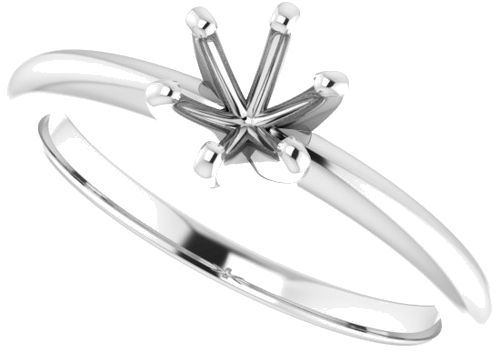 Sužadėtuvių Žiedas „Solitaire“ 585 Baltojo Aukso Round 5.2mm (5)