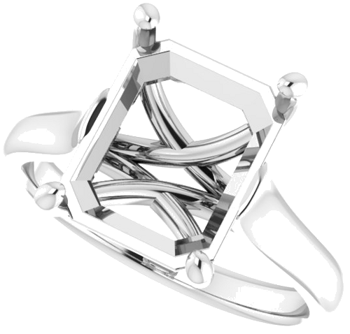 Sužadėtuvių Žiedas „Solitaire“ 585 Baltojo Aukso Emerald 11mm x 9mm (5)