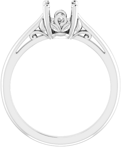 14K White 6.5 mm Round Solitaire Engagement Ring Mounting (2)