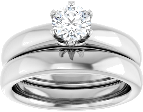 14K White 5.2 mm Round Engagement Ring Mounting (8)