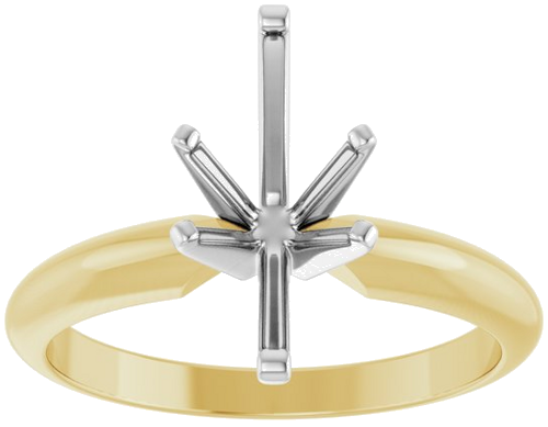 14K Yellow   White 12x6 mm Marquise Six-Prong Solitaire Engagement Ring Mounting (3)