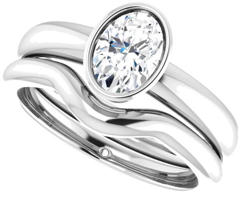 14K White 7x5 mm Oval Engagement Ring Mounting (10)