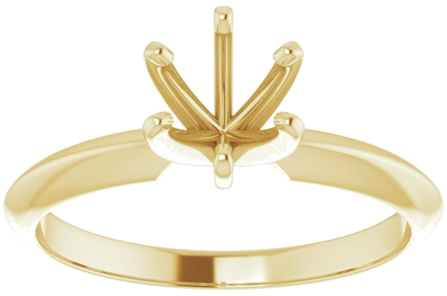 14K Yellow 5.4-5.7 mm Round 6-Prong Solitaire Ring Mounting (3)