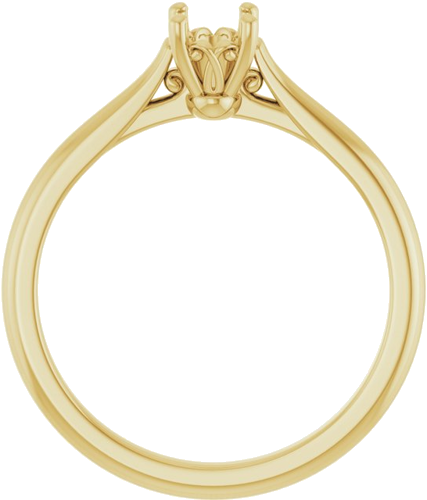 Sužadėtuvių Žiedas „Solitaire“ 585 Geltonojo Aukso Oval 6mm x 4mm (2)