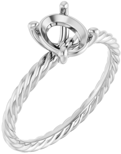 Sužadėtuvių Žiedas „Solitaire“ 585 Baltojo Aukso Oval 8mm x 6mm (1)