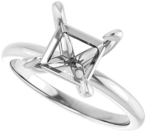 Sužadėtuvių Žiedas „Solitaire“ 585 Baltojo Aukso Square 7mm (5)