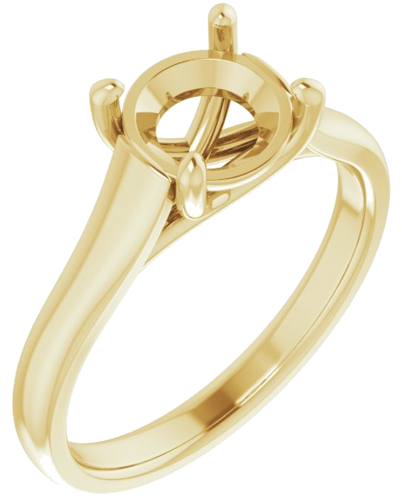 14K Yellow 7.4 mm Round Solitaire Engagement Ring Mounting (1)