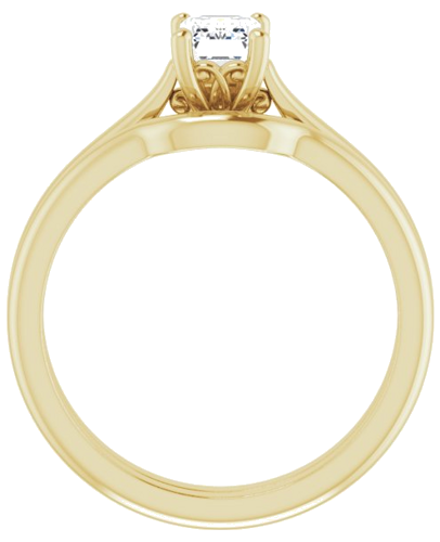 Sužadėtuvių Žiedas „Solitaire“ 585 Geltonojo Aukso Emerald 6mm x 4mm (7)