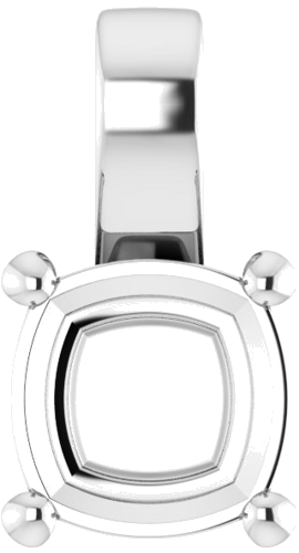 14K White 8 mm Cushion Pendant Mounting (1)