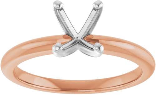 Sužadėtuvių Žiedas „Solitaire“ 585 Baltojo Ir Rožinis Aukso Oval 8mm x 6mm (3)