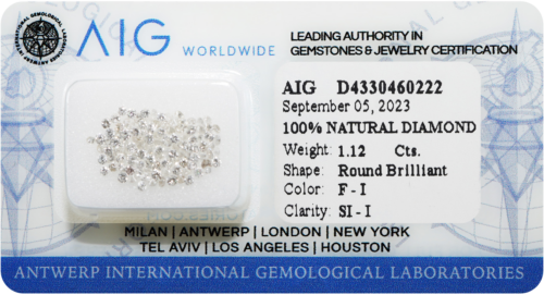 1,12 ct. Apaļie dimanti F-I / SI-I / 1,25 - 1,50 mm (113 gab.) (1)
