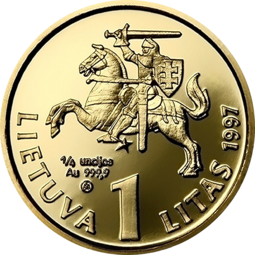 1997 Jurgutis Lietuva 1 lito auksinė moneta (2)
