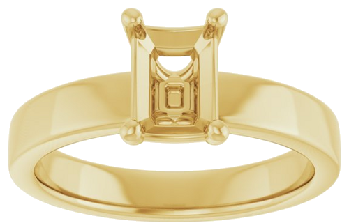 14K Yellow 7x5 mm Emerald Solitaire Engagement Ring Mounting (3)