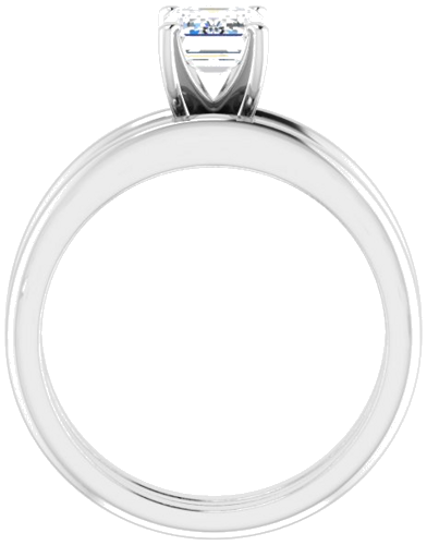 14K White  7x5 mm Emerald Solitaire Engagement Ring Mounting (7)