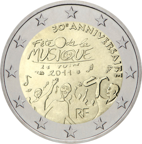 2011 Франция Фестиваль музыки монета 2 евро (1)