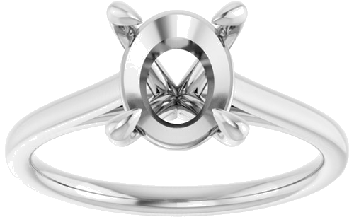 Sužadėtuvių Žiedas „Solitaire“ 950 Platinos Oval 9mm x 7mm (3)