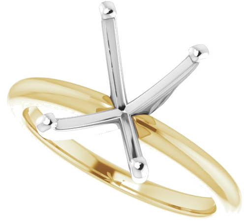 14K Yellow   White  10x8 mm Emerald Solitaire Engagement Ring Mounting (5)