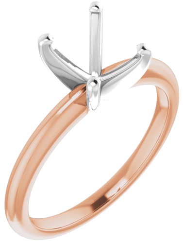 Sužadėtuvių Žiedas „Solitaire“ 585 Baltojo Ir Rožinis Aukso Oval 9mm x 7mm (1)