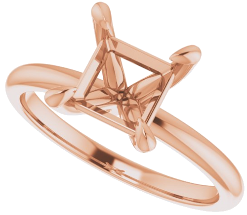 Sužadėtuvių Žiedas „Solitaire“ 585 Rožinis Aukso Square 6.5mm (5)