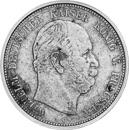 5 Marks Wilhelm I (1874-1876) German Empire Silver Coin (1)