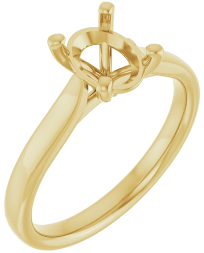 Sužadėtuvių Žiedas „Solitaire“ 417 Geltonojo Aukso Oval 8mm x 6mm (1)