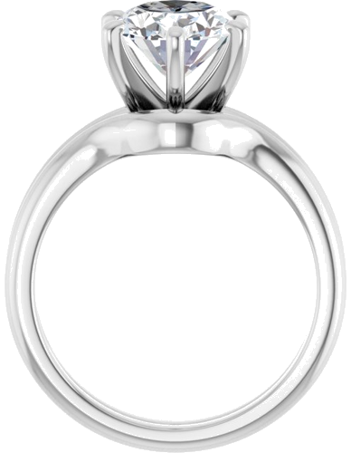 Sužadėtuvių Žiedas „Solitaire“ 585 Baltojo Aukso Oval 10mm x 8mm (7)