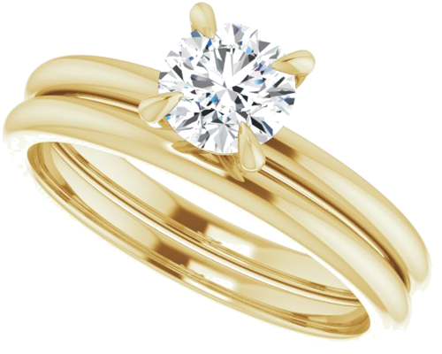 14K Yellow  5.5 mm Round Solitaire Engagement Ring Mounting (10)