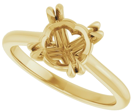 Sužadėtuvių Žiedas „Solitaire“ 750 Geltonojo Aukso Round 8.2mm (5)