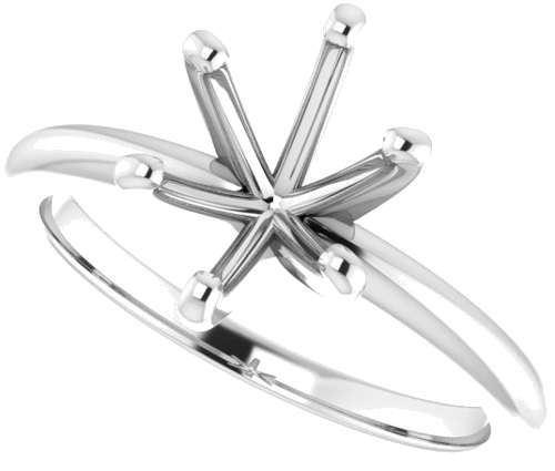 14K White  9x7 mm Oval Solitaire Engagement Ring Mounting (5)