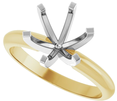 Sužadėtuvių Žiedas „Light Solitaire“ 585 Geltonojo Aukso Ir 950 Platinos Round 7.8mm x 8.6mm (5)