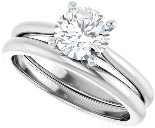 Platinum 6.5 mm Round Solitaire Engagement Ring Mounting (10)