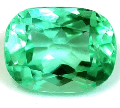 1.28 carat GREEN Cushion Smaragdas (1)