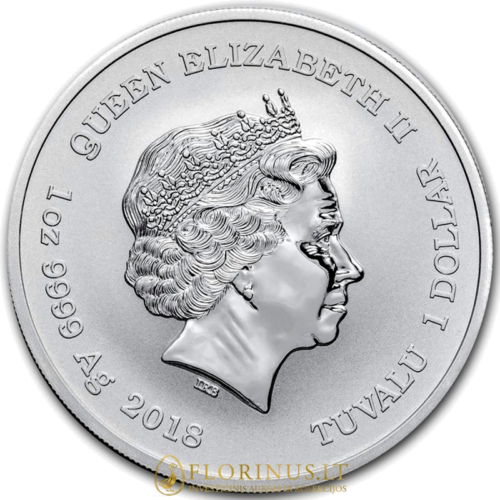 2018 Juodoji Pantera Tuvalu 1 doleris 1 oz sidabrinė moneta (2)