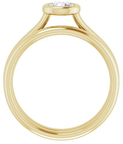 Sužadėtuvių Žiedas „Bezel-Set Solitaire“ 585 Geltonojo Aukso Round 4.8mm (7)
