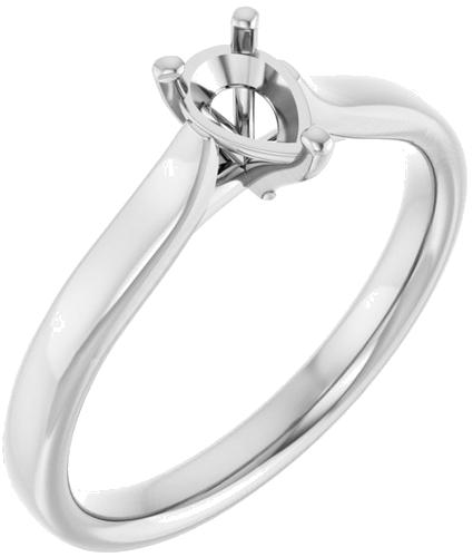 Sužadėtuvių Žiedas „Solitaire“ 417 Baltojo Aukso Pear Shape 6mm x 4mm (1)