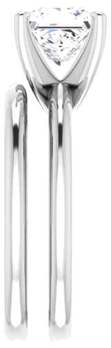 Sužadėtuvių Žiedas „Solitaire“ 585 Baltojo Aukso Square 6.5mm (9)