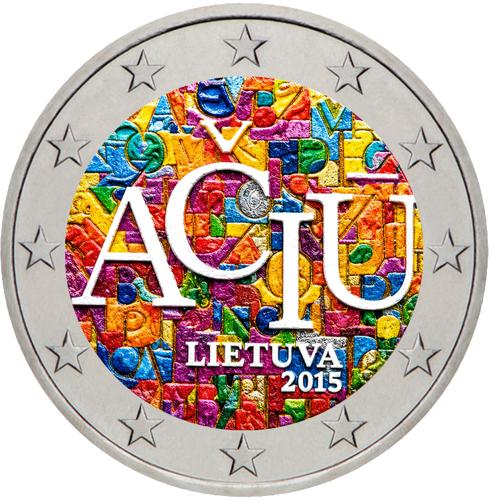 2015 Lithuania Lithuanian language (ACIU) 2 euro coin (1)