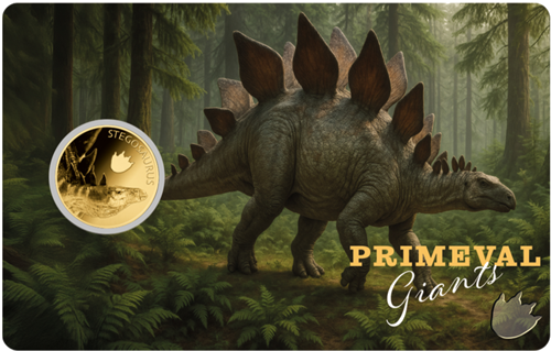 1/1000 oz Stegosaurus Primeval Giants 1000 Francs Gabon Gold Coin (1)