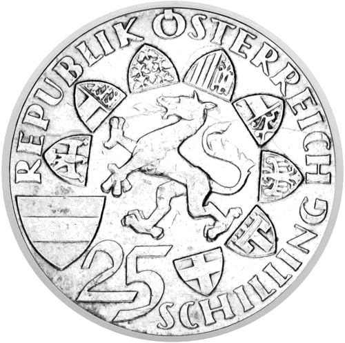 25 Schilling Archduke Johann 1959 Austria silver coin (2)
