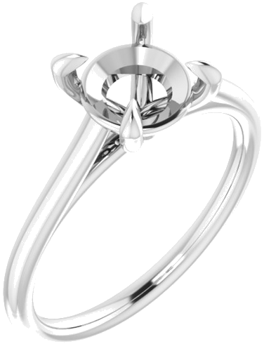 Platinum  7.4 mm Round Solitaire Engagement Ring Mounting (1)