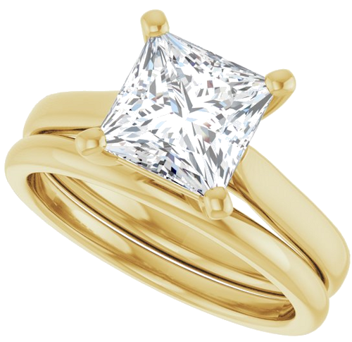 Sužadėtuvių Žiedas „Solitaire“ 585 Geltonojo Aukso Square 7mm (10)