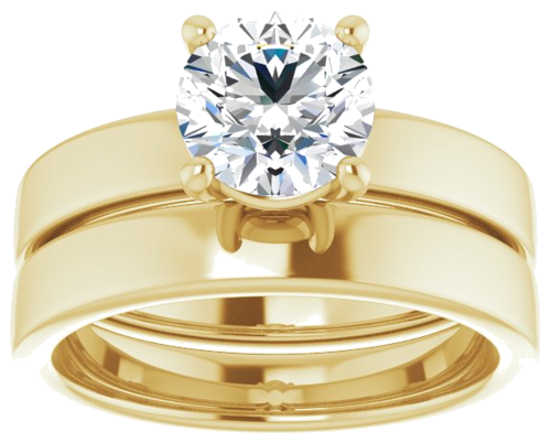 14K Yellow 7 mm Round Solitaire Engagement Ring Mounting (8)
