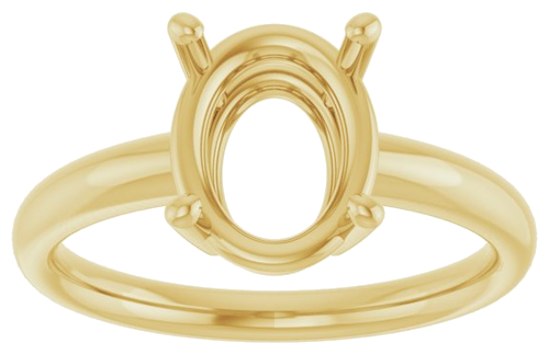 Sužadėtuvių Žiedas „Solitaire“ 585 Geltonojo Aukso Oval 10mm x 8mm (3)