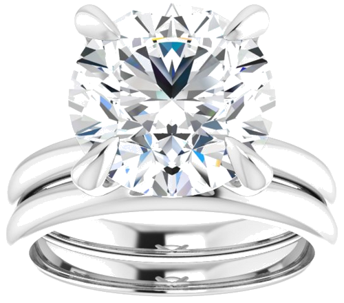 14K White  11 mm Round Solitaire Engagement Ring Mounting (8)