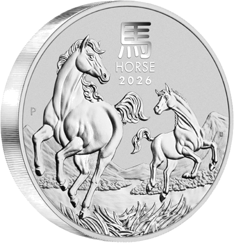 1 кг Година на Коня 2026 (Lunar III) Австралия сребърна монета (3)