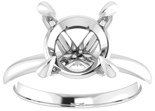 14K White  10 mm Round Solitaire Engagement Ring Mounting (3)