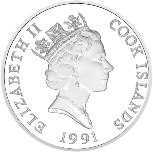 50 Dollars Deer 1991 Cook Islands Silver Coin (2)