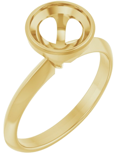 14K Yellow 7.4 mm Round Solitaire Engagement Ring Mounting (1)