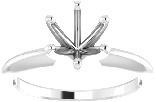 Sužadėtuvių Žiedas „Solitaire“ 950 Platinos Round 6.6mm x 7.2mm (3)