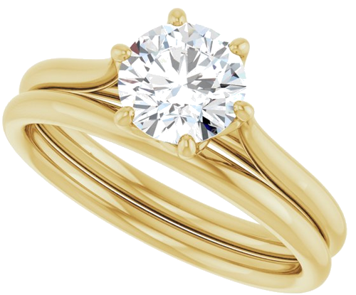 14K Yellow 6.5 mm Round Engagement Ring Mounting (10)